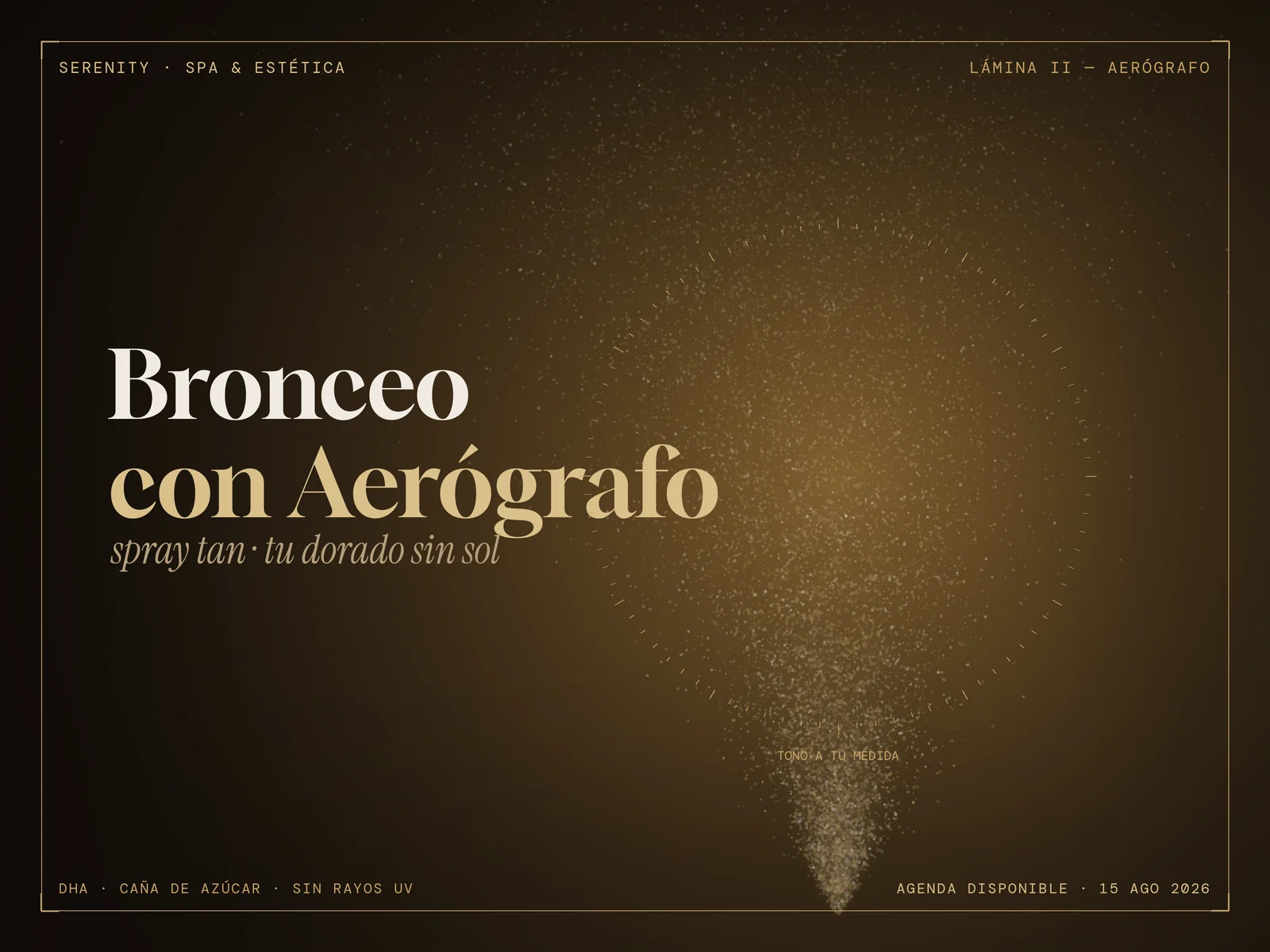 Bronceo con Aerógrafo Bogotá — spray tan dorado sin sol en Usaquén